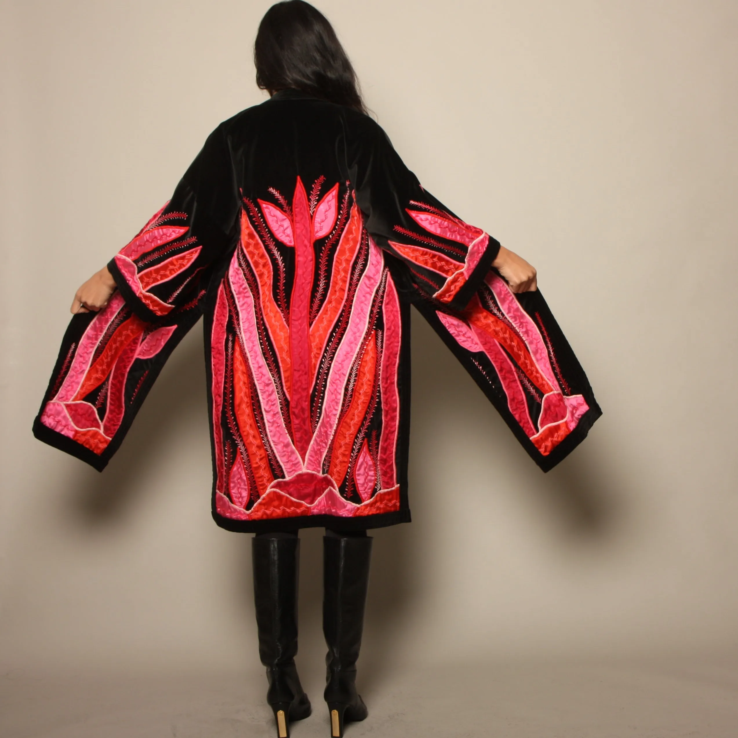 Vintage 80's Judith Roberts La Coleccion Fiber Art Velvet Coat