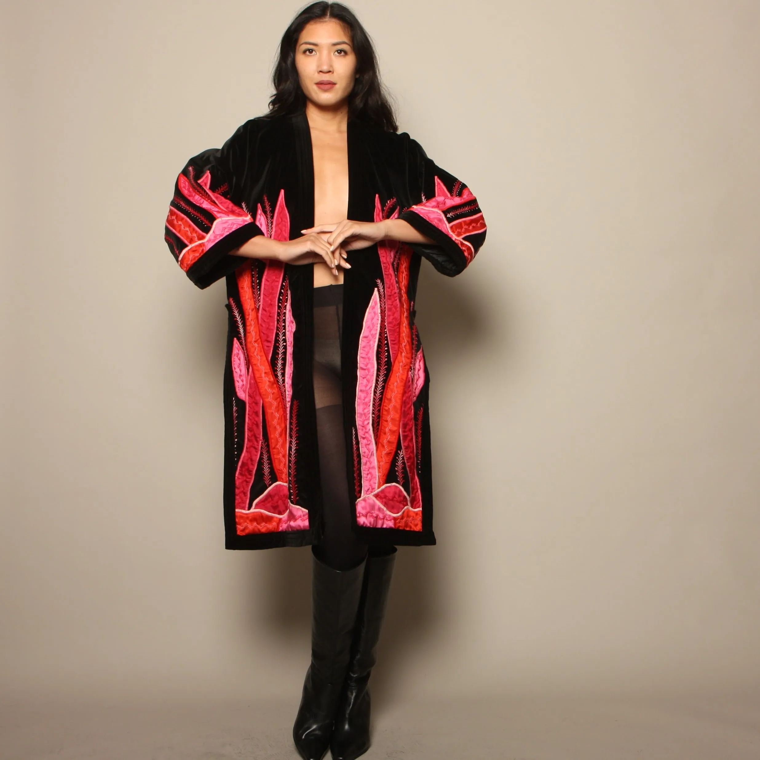 Vintage 80's Judith Roberts La Coleccion Fiber Art Velvet Coat