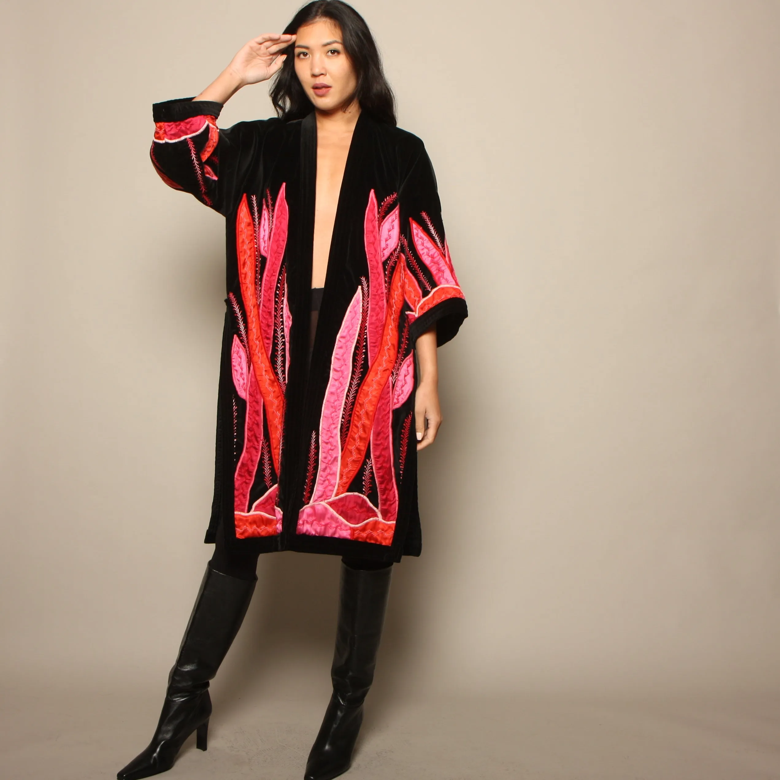 Vintage 80's Judith Roberts La Coleccion Fiber Art Velvet Coat
