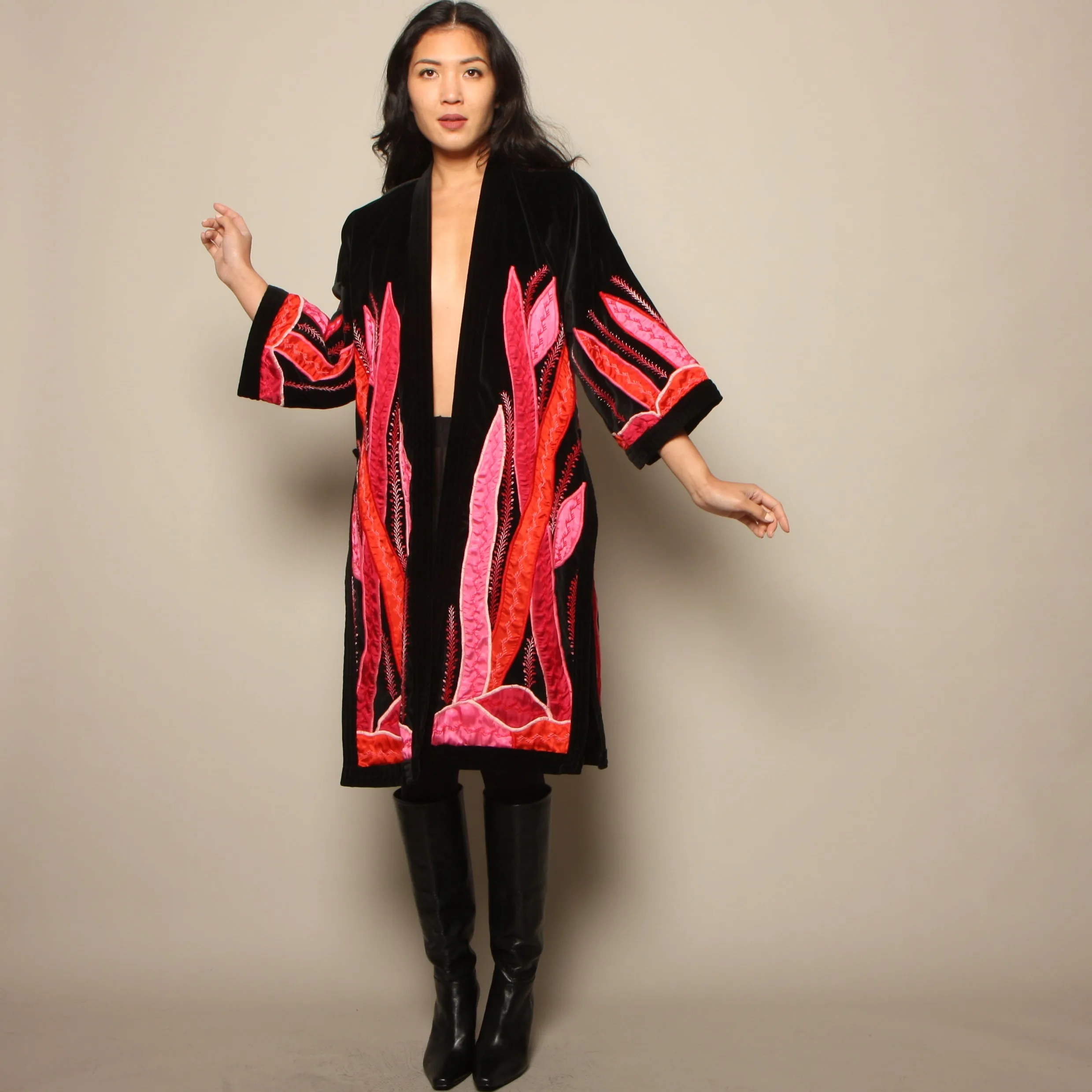 Vintage 80's Judith Roberts La Coleccion Fiber Art Velvet Coat