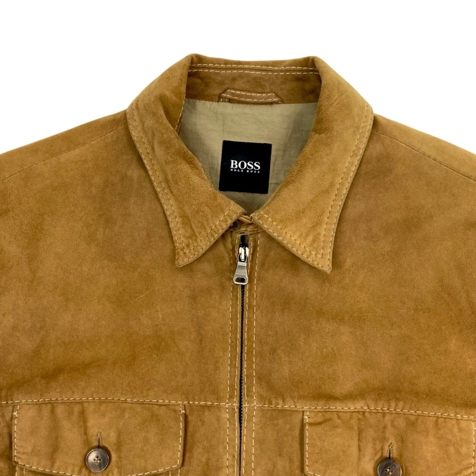 Vintage 90s 00s Hugo Boss Suede Jacket L