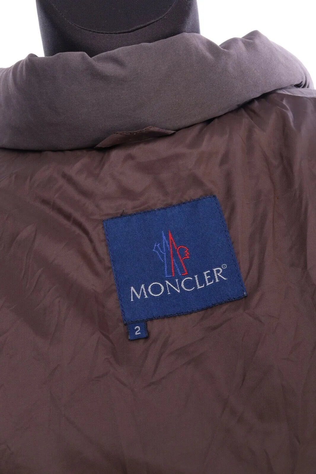 Vintage MONCLER Brown Down Casual Winter Long Coat Jacket Size 2