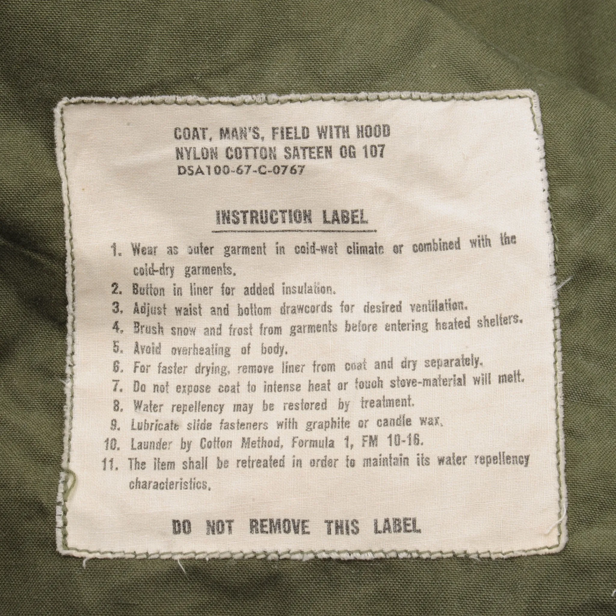 VINTAGE US ARMY M-1965 M65 FIELD JACKET 1967 VIETNAM WAR SIZE MEDIUM LONG