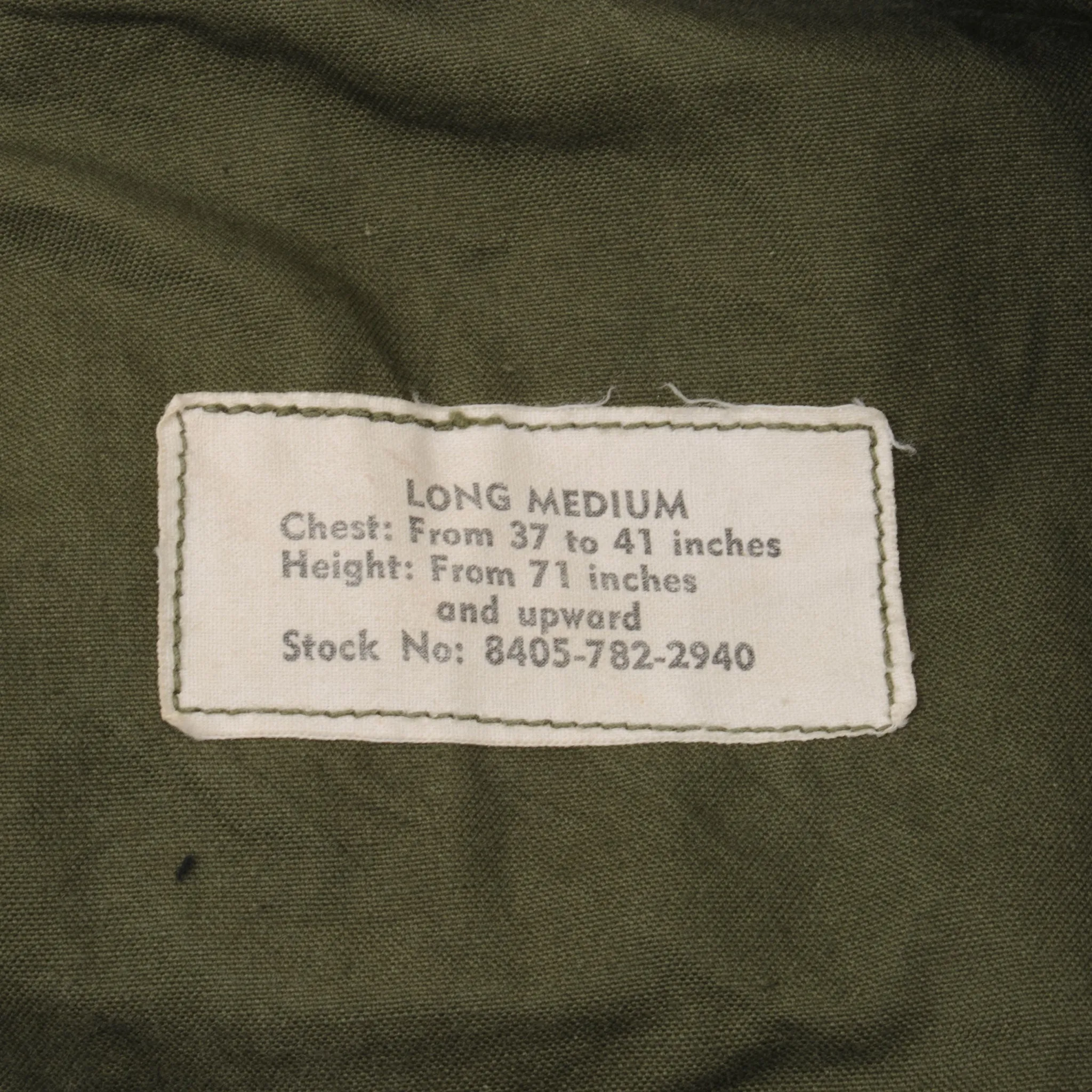 VINTAGE US ARMY M-1965 M65 FIELD JACKET 1967 VIETNAM WAR SIZE MEDIUM LONG