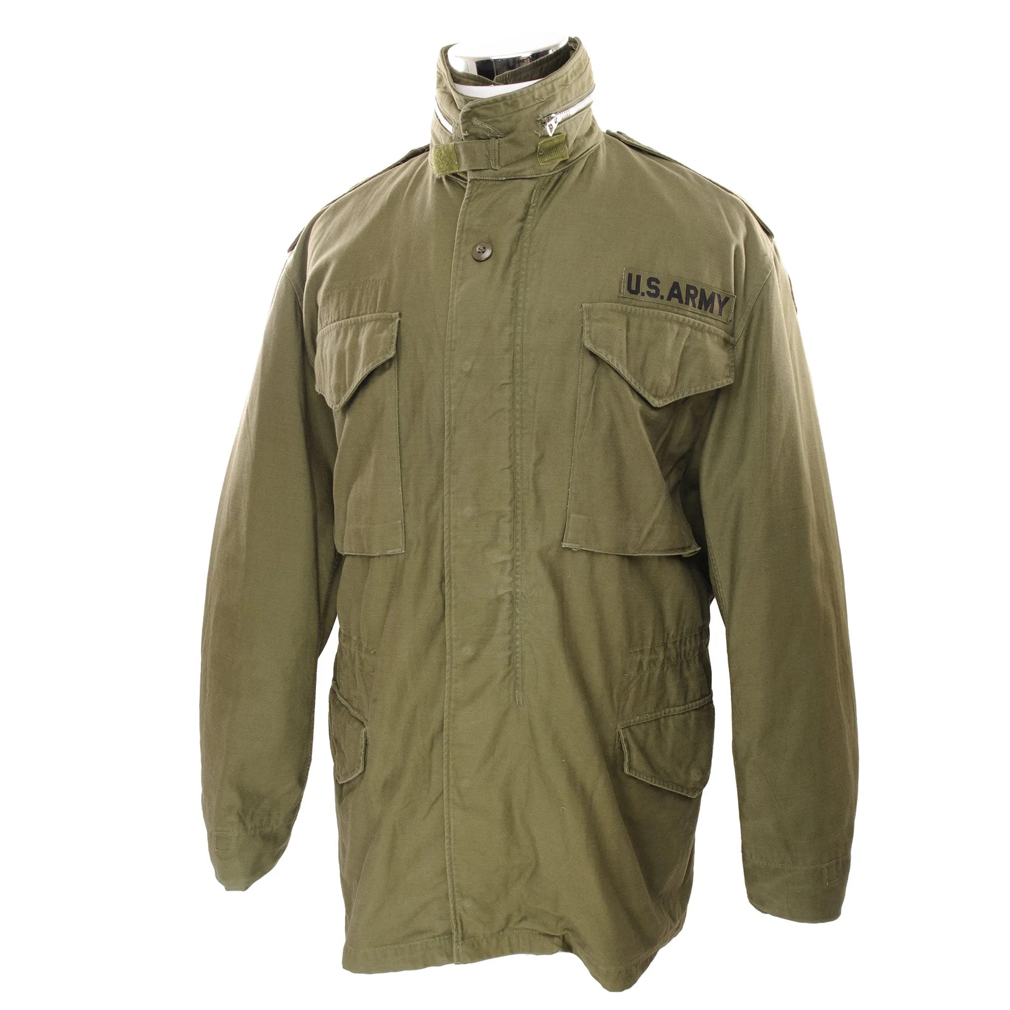 VINTAGE US ARMY M-1965 M65 FIELD JACKET 1967 VIETNAM WAR SIZE MEDIUM LONG