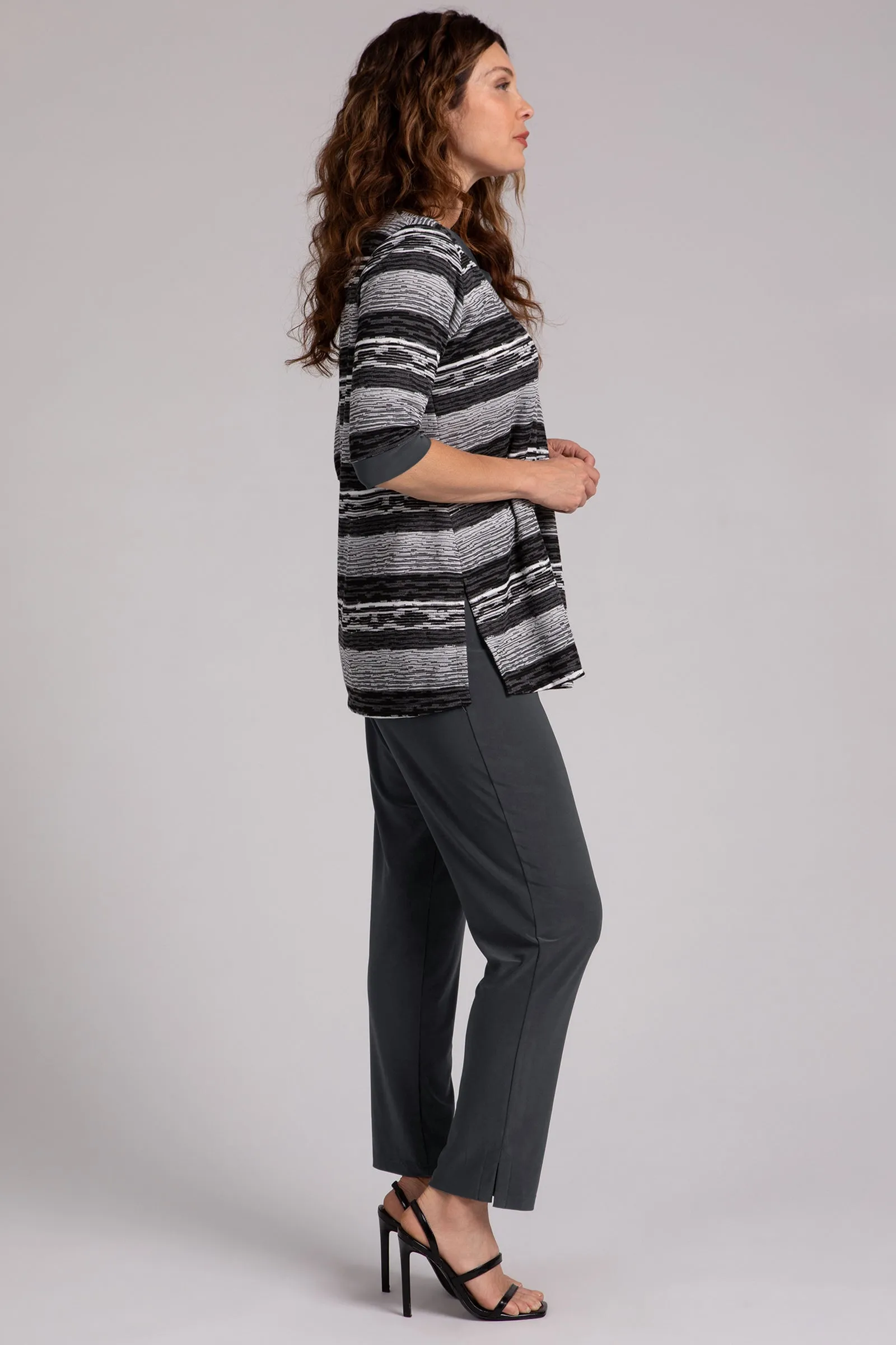 Wavy Stripe Deep Scoop Go To Tunic | Wavy Stripe