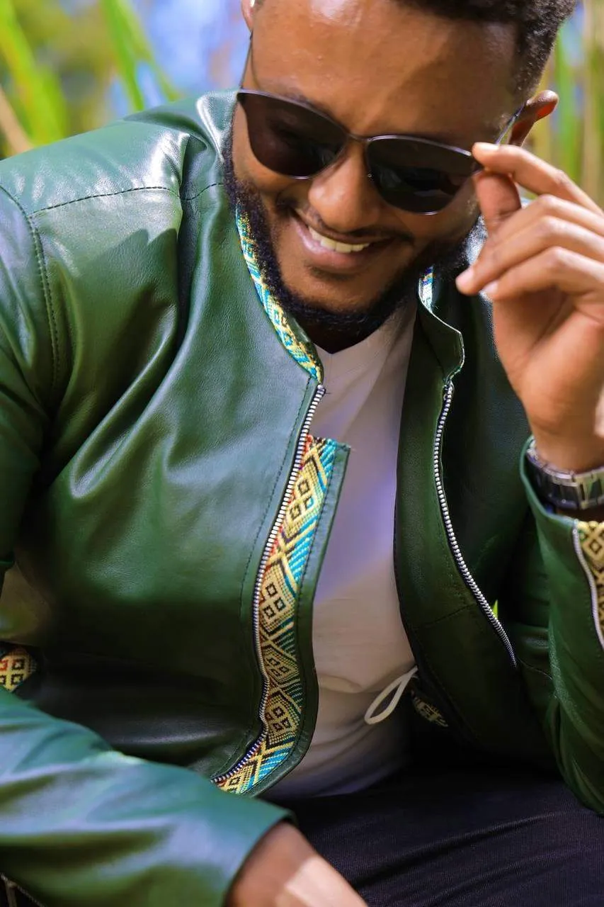 White Leather Racer Jacket